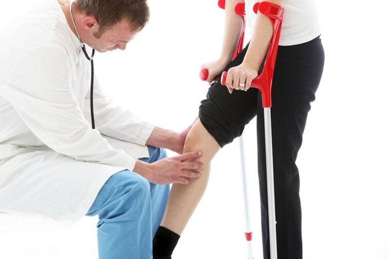Check the patient's knees and joints